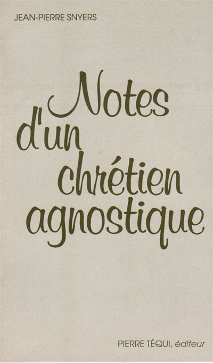 Couverture du livre « NOTES D UN CHRETIEN AGNOSTIQUE » de Xxx, librairie Les Contes Infusés à Corte