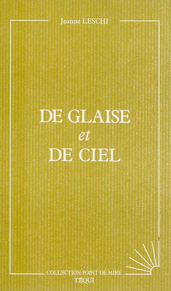Couverture du livre « DE GLAISE ET DE CIEL (POINT DE MIRE) » de Xxx, librairie Les Contes Infusés à Corte