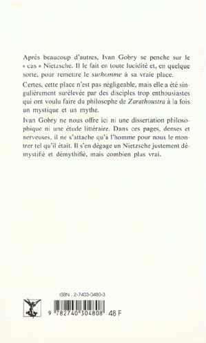 Quatrième de couverture de « NIETZSCHE OU LA COMPENSATION »