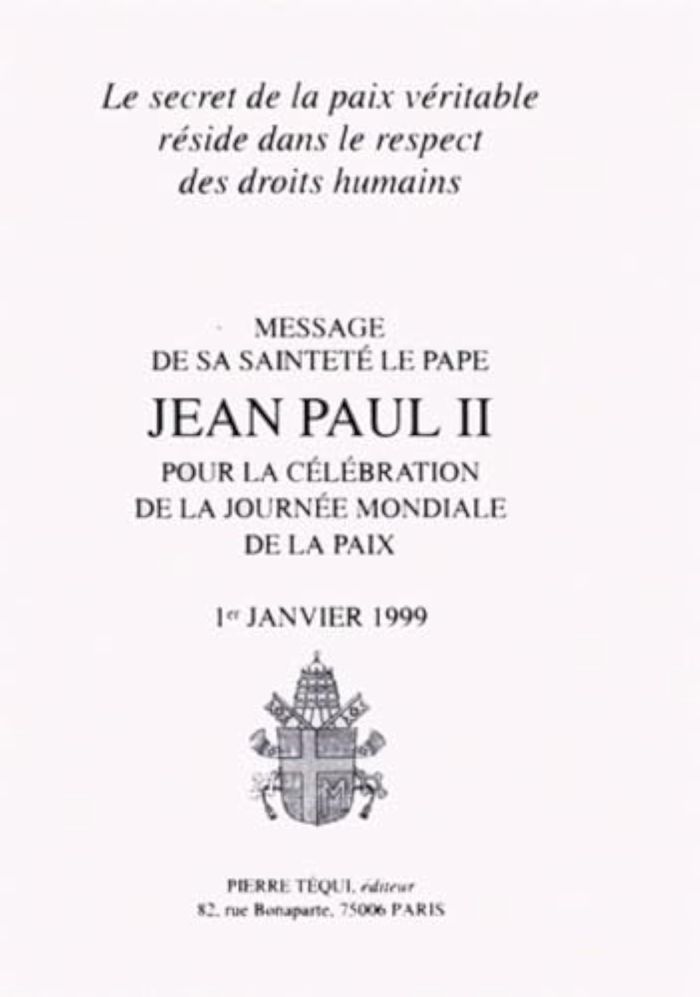 Couverture du livre « MESSAGE JOURNEE PAIX 1999 » de Xxx, librairie Les Contes Infusés à Corte