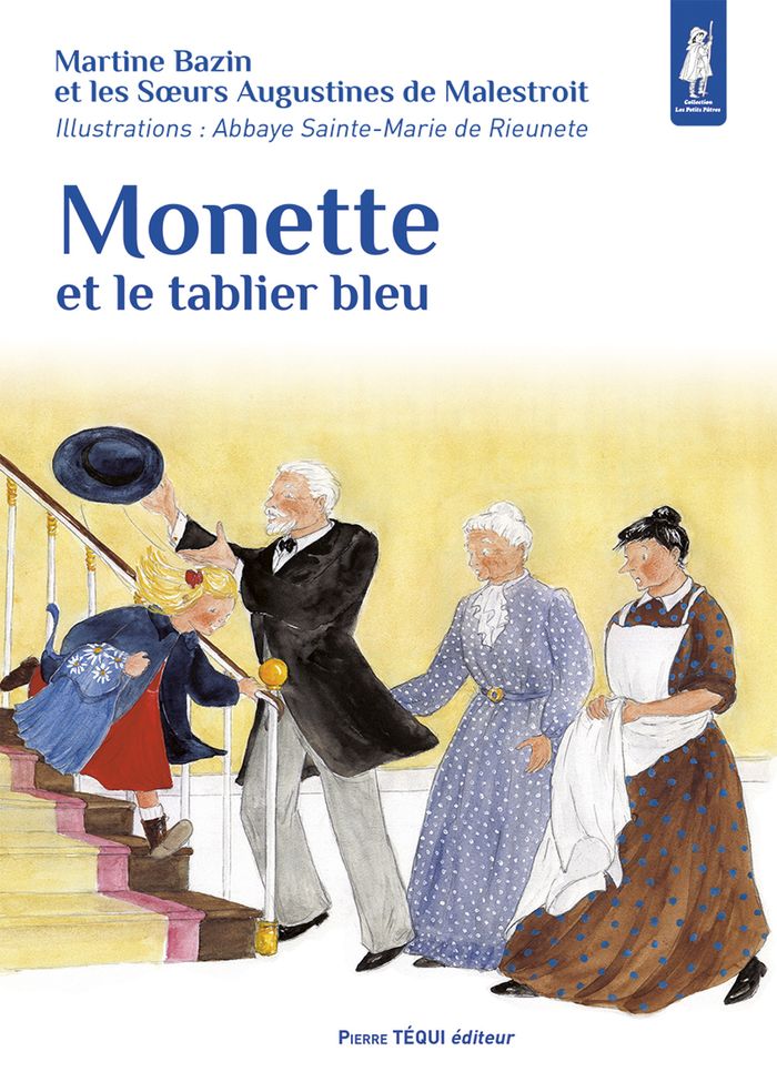Couverture du livre « MONETTE ET LE TABLIER BLEU », librairie Les Contes Infusés à Corte