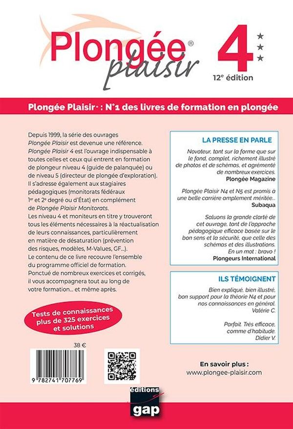 Quatrième de couverture de « Plongée plaisir »