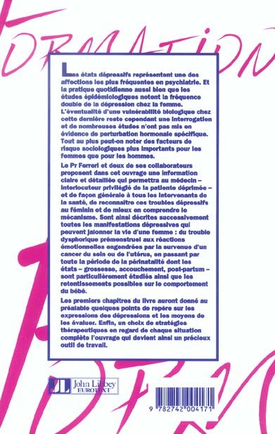 Quatrième de couverture de « LA DEPRESSION AU FEMININ »