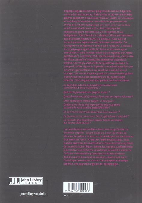 Quatrième de couverture de « COMMENT PROUST PEUT ECLAIRER VOTRE PRATIQUE DE L'EPILEPTOLOGIE »
