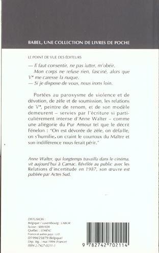 Quatrième de couverture de « LES RELATIONS D'INCERTITUDE »