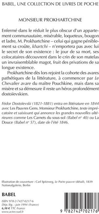 Quatrième de couverture de « MONSIEUR PROKHARTCHINE »