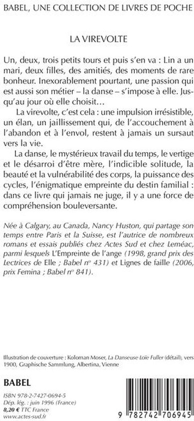 Quatrième de couverture de « LA VIREVOLTE »