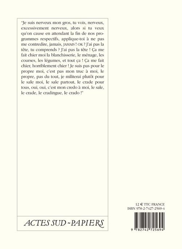 Quatrième de couverture de « LINGE SALE »