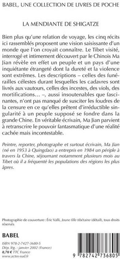 Quatrième de couverture de « LA MENDIANTE DE SHIGATZE »