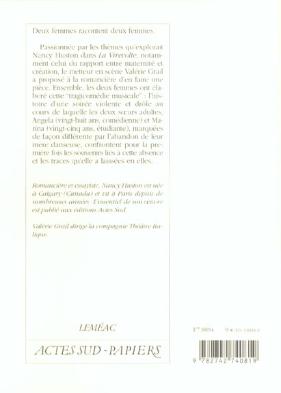 Quatrième de couverture de « ANGELA ET MARINA »