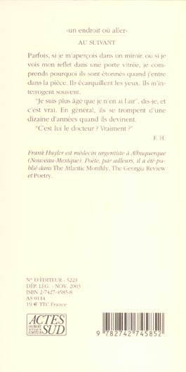 Quatrième de couverture de « AU SUIVANT »