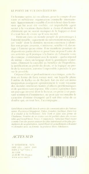 Quatrième de couverture de « UNE IMPOSSIBILITE »