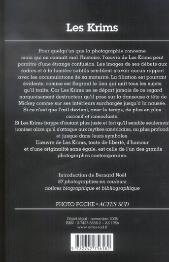 Quatrième de couverture de « LES KRIMS - PHOTO POCHE N 104 »