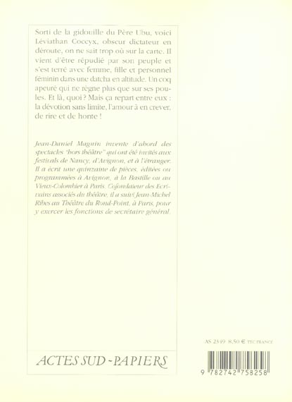 Quatrième de couverture de « LEVIATHAN COCCYX »