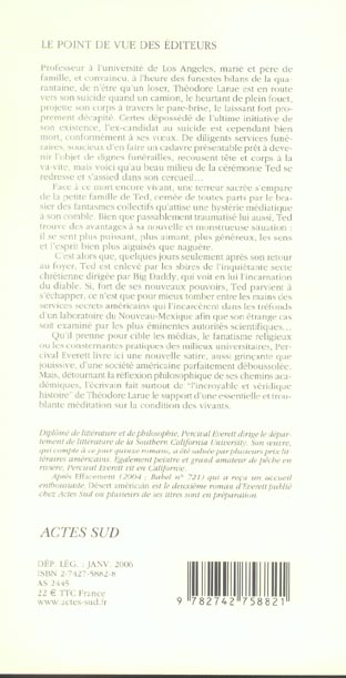 Quatrième de couverture de « DESERT AMERICAIN »
