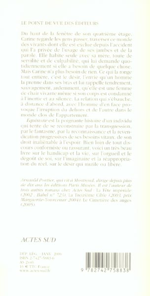 Quatrième de couverture de « EQUINOXE »