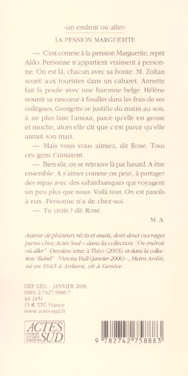 Quatrième de couverture de « LA PENSION MARGUERITE »