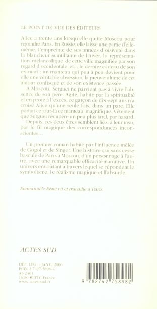 Quatrième de couverture de « QUITTER MOSCOU »