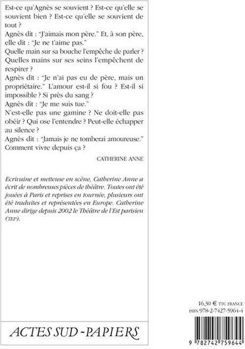 Quatrième de couverture de « AGNES »