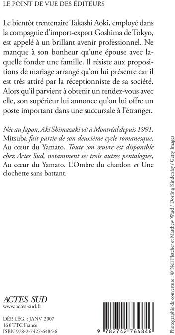 Quatrième de couverture de « Mitsuba : roman »