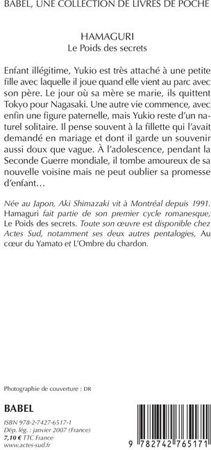 Quatrième de couverture de « Hamaguri : roman »