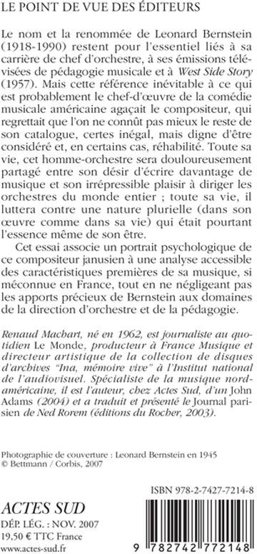 Quatrième de couverture de « LEONARD BERNSTEIN »
