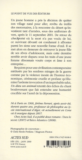 Quatrième de couverture de « Un dieu, un animal : roman »