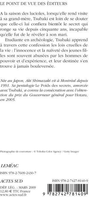 Quatrième de couverture de « Hotaru : roman »
