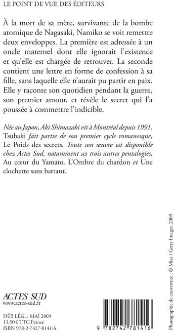 Quatrième de couverture de « Tsubaki : roman »