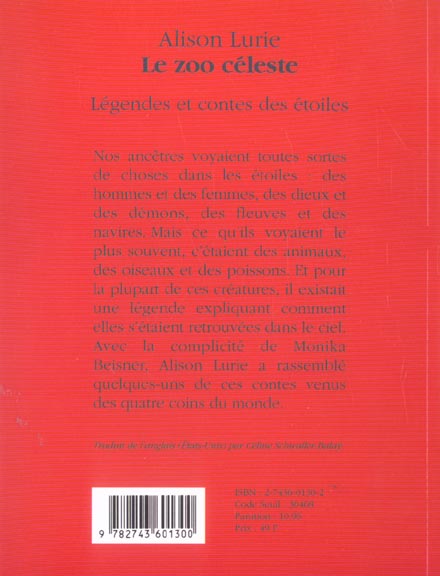Quatrième de couverture de « LE ZOO CELESTE »