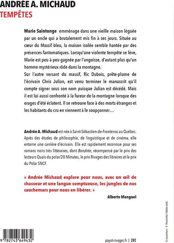 Quatrième de couverture de « Tempêtes »