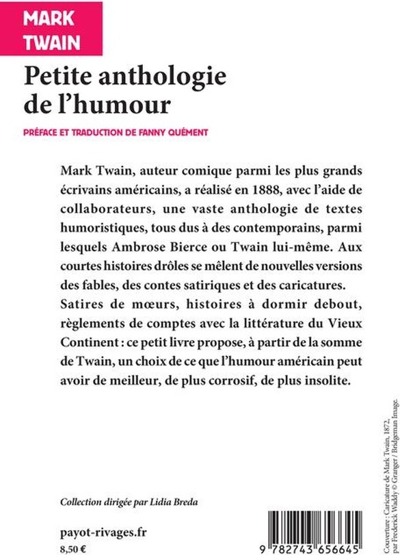 Quatrième de couverture de « Petite anthologie de l'humour »