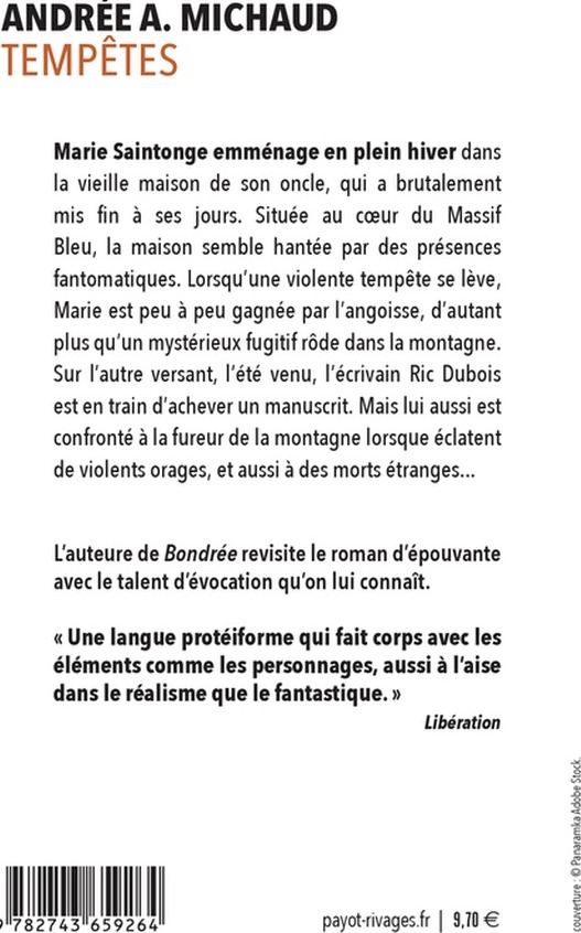 Quatrième de couverture de « Tempêtes »