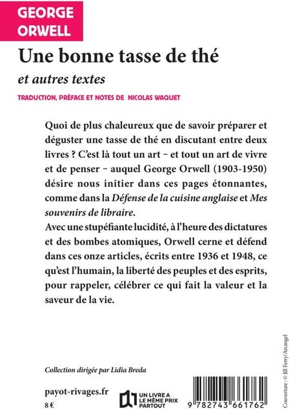 Quatrième de couverture de « Une bonne tasse de thé : et autres textes »