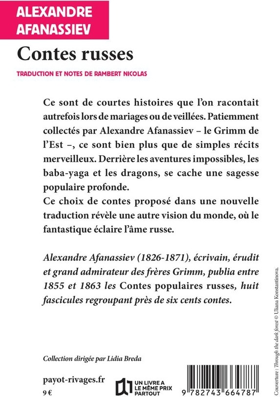 Quatrième de couverture de « Contes russes »
