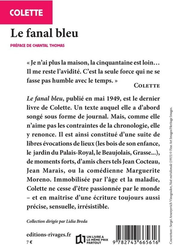 Quatrième de couverture de « Le fanal bleu »