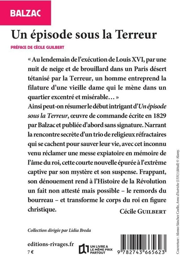 Quatrième de couverture de « Un épisode sous la Terreur »