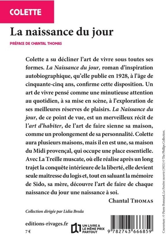 Quatrième de couverture de « LA NAISSANCE DU JOUR »