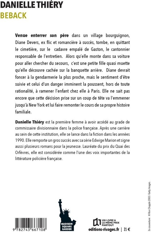 Quatrième de couverture de « Beback »