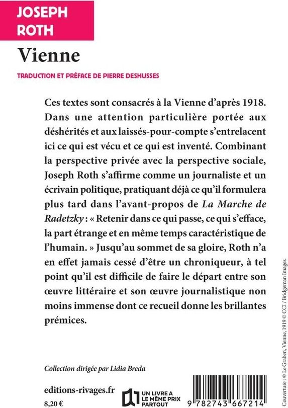 Quatrième de couverture de « Vienne : reportages de 1919 »
