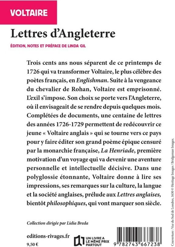 Quatrième de couverture de « Lettres d'Angleterre »
