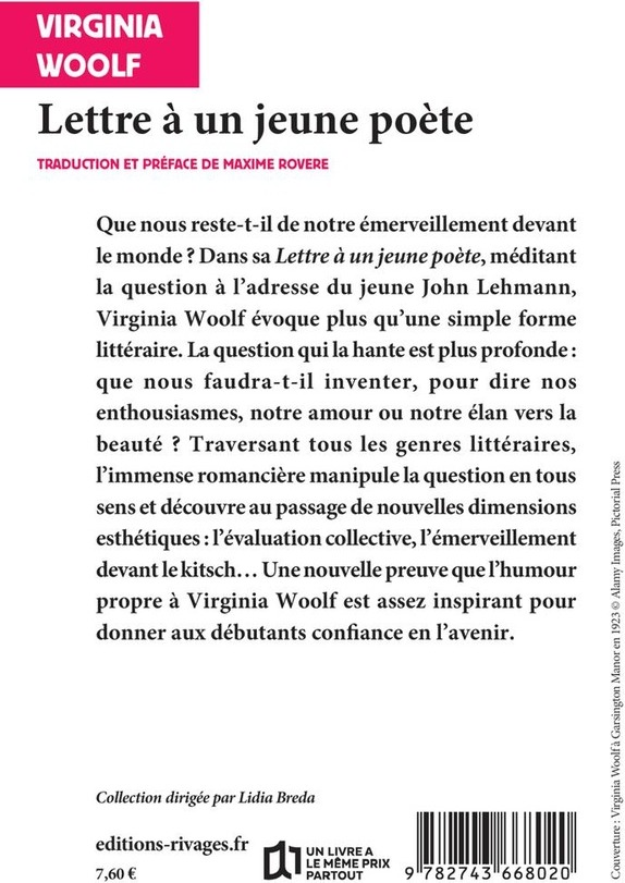 Quatrième de couverture de « Lettre à un jeune poète : et autres textes »
