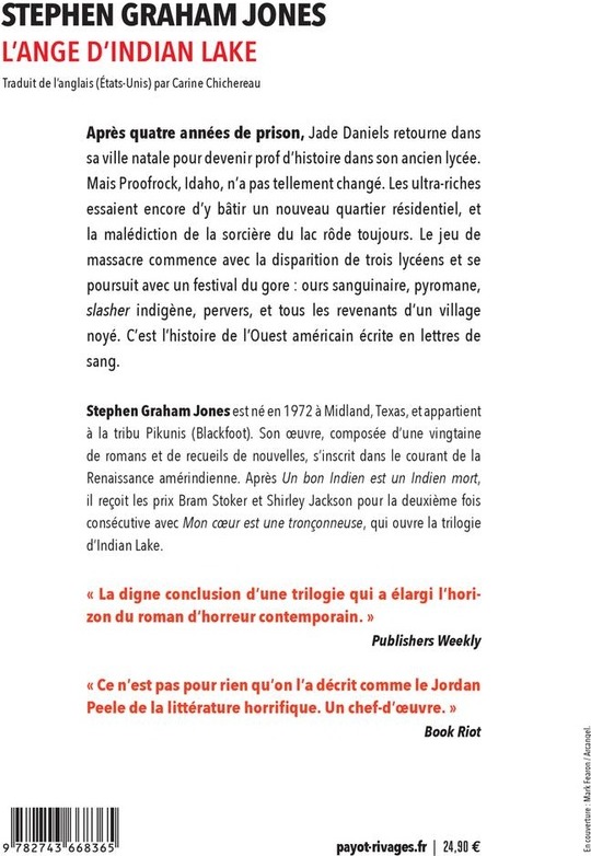 Quatrième de couverture de « L'ange d'Indian Lake »