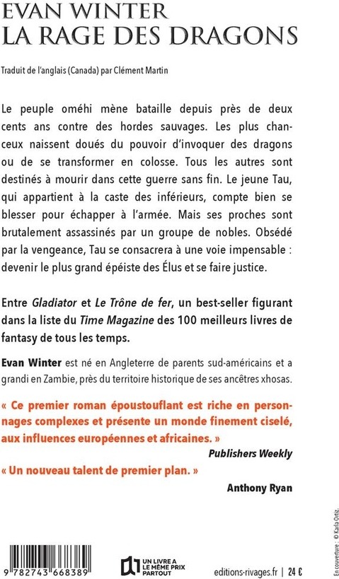 Quatrième de couverture de « La rage des dragons »