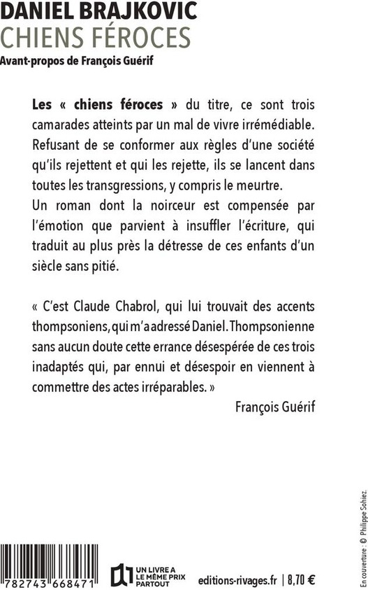 Quatrième de couverture de « Chiens féroces »