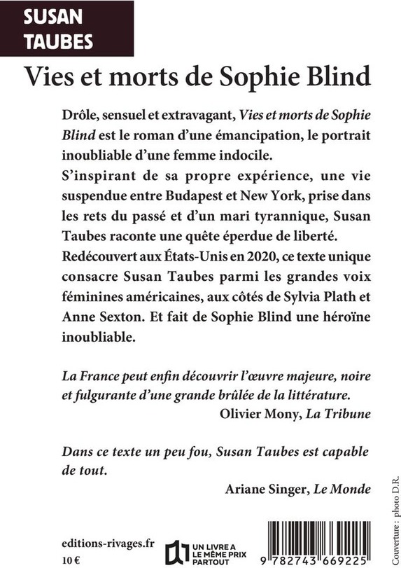 Quatrième de couverture de « Vies et morts de Sophie Blind »