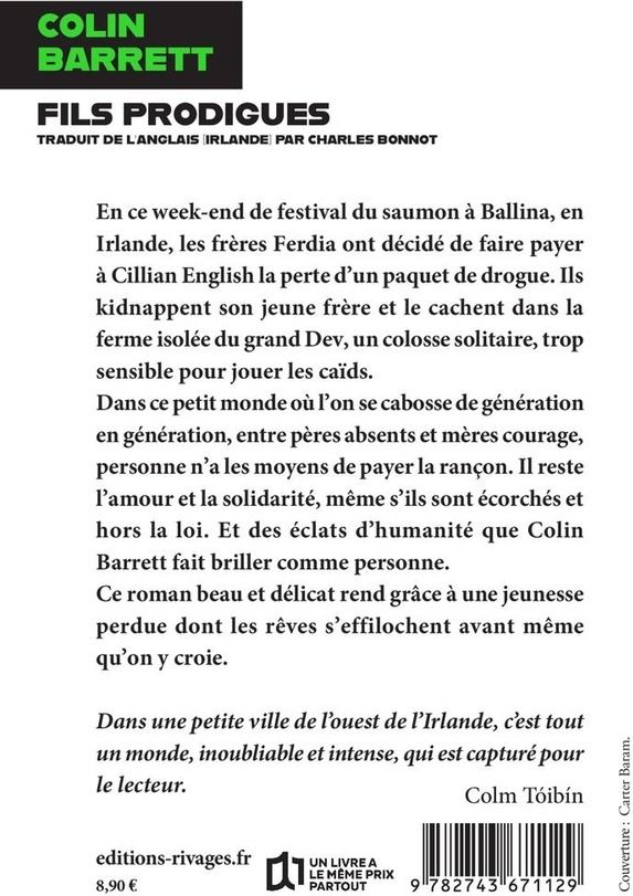 Quatrième de couverture de « FILS PRODIGUES »
