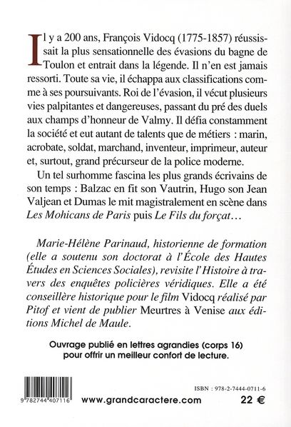 Quatrième de couverture de « VIDOCQ »