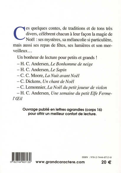 Quatrième de couverture de « CONTES DE NOEL »