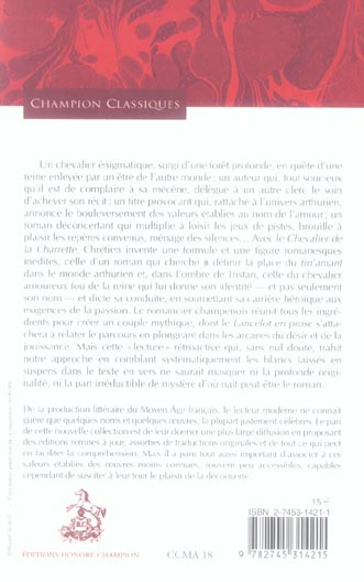 Quatrième de couverture de « Le chevalier de la charrette »